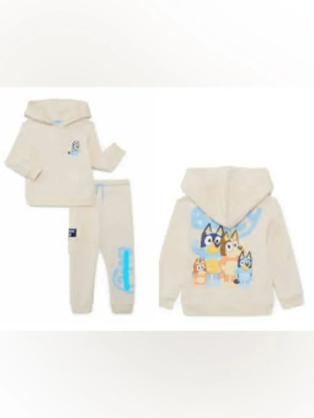 Bluey 3T Cream Kids Hoodie & Joggers Pants Set Unisex